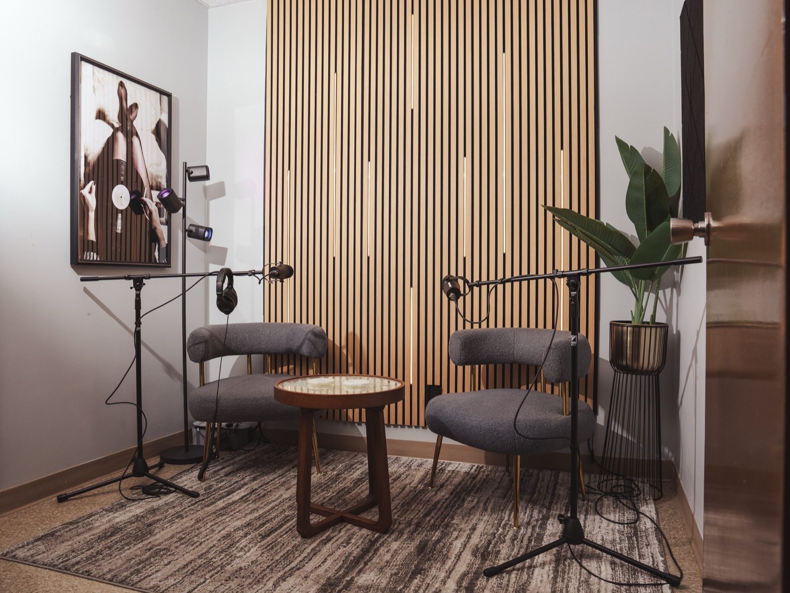 Studio conversation corner in use